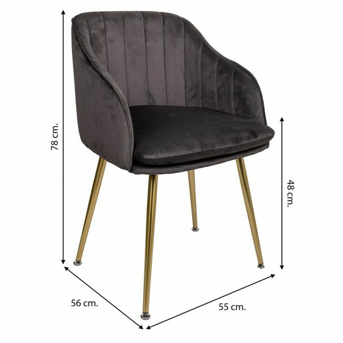 Matstol Alexandra House Living Grå 56 x 78 x 55 cm - Bild 7