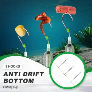 3 Krokar Anti Drift Bottenfiske Rigg