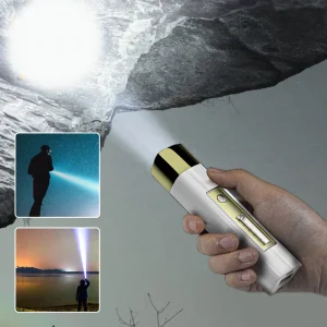 Mini 2-i-1 ficklampa med hög ljusstyrka och powerbank