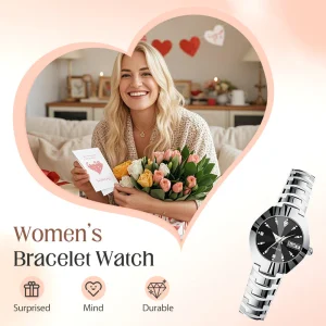 ⌚50% RABATT!✨Elegant Vattentät Damklocka💎Safirglas & Diamantdekorerad Urtavla för Lyx och Varaktighet🌟