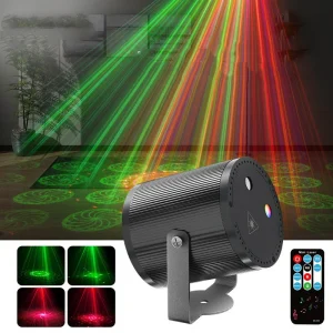 DJ-laserpartylampa med 7 ljuslägen och fjärrkontroll