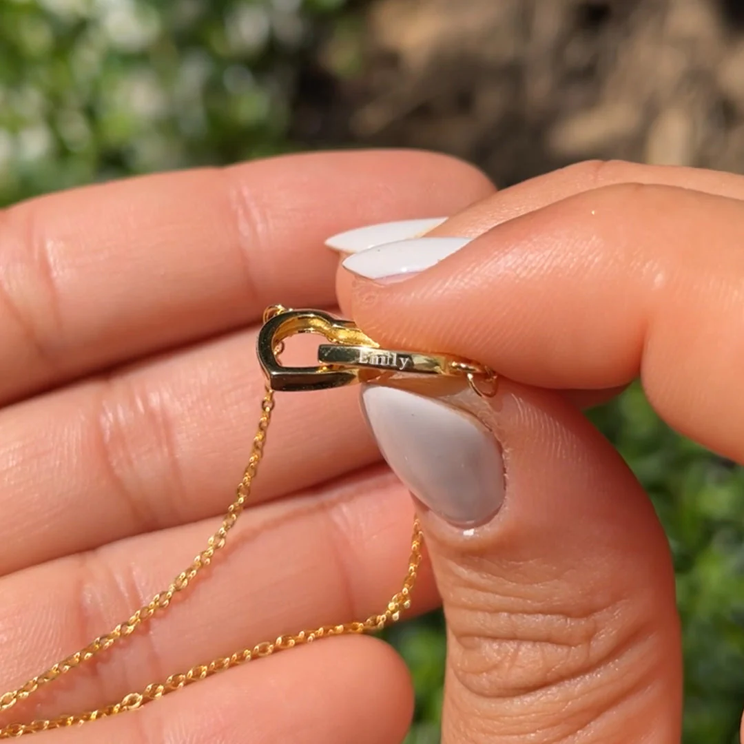 Graverat Hjärthalsband med Evighetsros - Krambjörn Smyckesskrin - Sterling Silver 18K Guldplätering - Bild 4