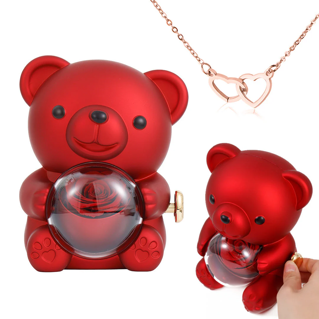 Graverat Hjärthalsband med Evighetsros - Krambjörn Smyckesskrin - Sterling Silver 18K Guldplätering - Bild 8