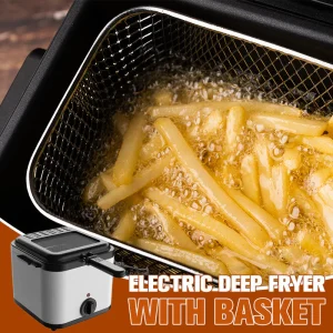 Elektrisk fritös med korg – 2,5L, 1000W, justerbar temperatur & säkerhetsfunktioner 🍟🔥