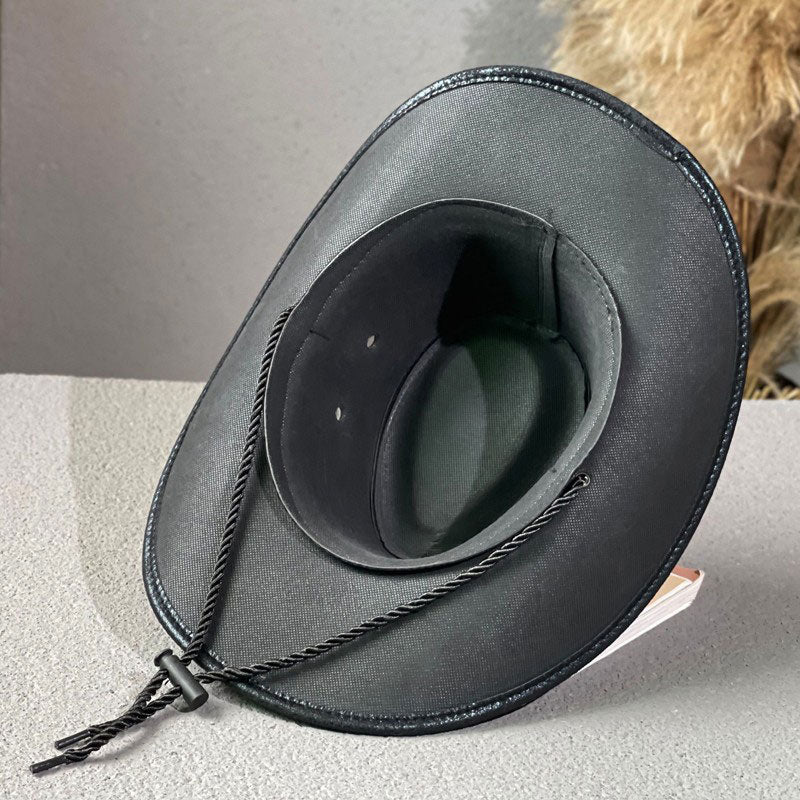 🤠 Vintage-cowboyhatt med bred brätte och rem - Bild 3