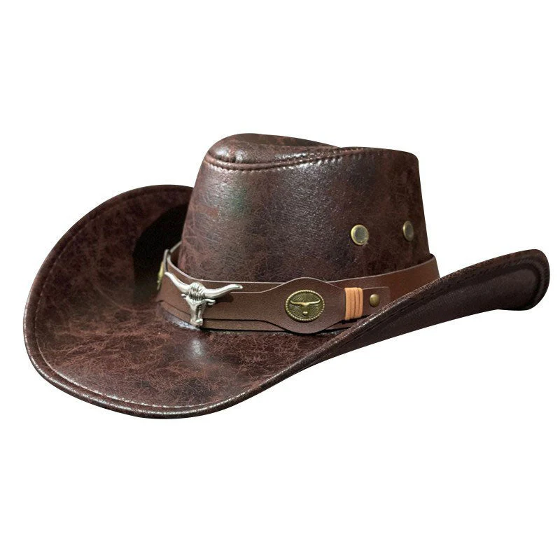 🤠 Vintage-cowboyhatt med bred brätte och rem - Bild 6