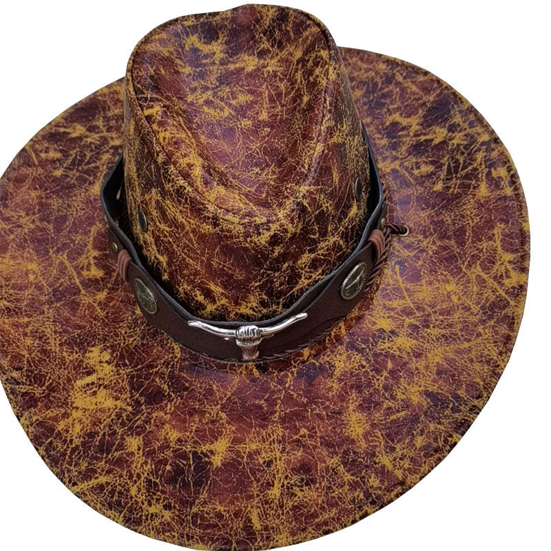🤠 Vintage-cowboyhatt med bred brätte och rem - Bild 7