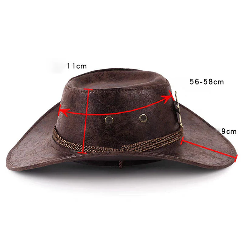🤠 Vintage-cowboyhatt med bred brätte och rem - Bild 8
