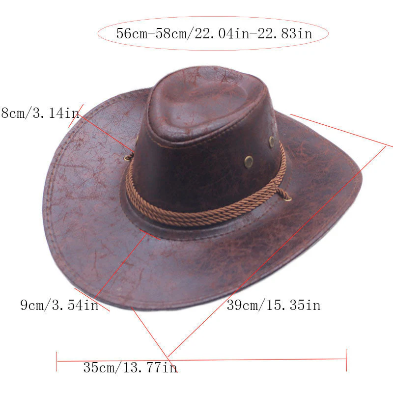 🤠 Vintage-cowboyhatt med bred brätte och rem - Bild 9